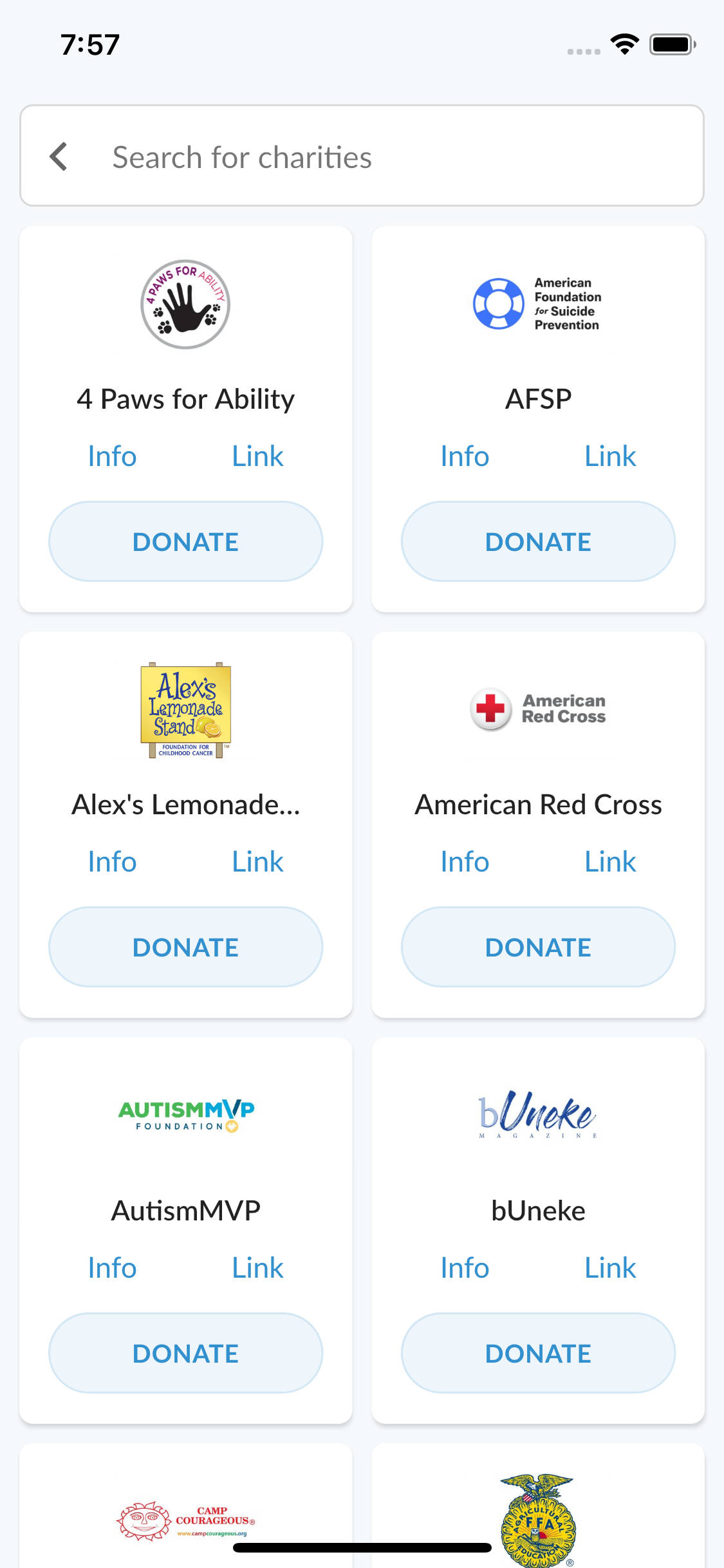 Device with the Busykid app open showing its features